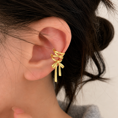 Poppy Mini Bow Ear Cuff – No Piercing Needed