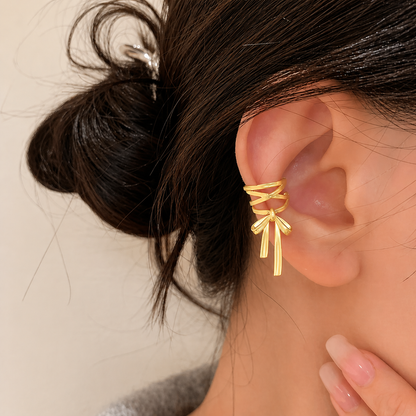 Poppy Mini Bow Ear Cuff – No Piercing Needed
