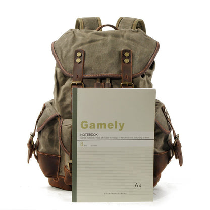 Waxed Canvas & Genuine Leather Hiking Backpack – 18L Rucksack | John