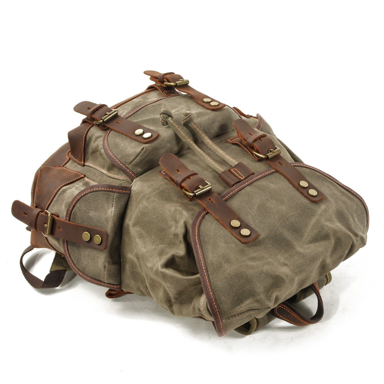 Waxed Canvas & Genuine Leather Hiking Backpack – 18L Rucksack | John