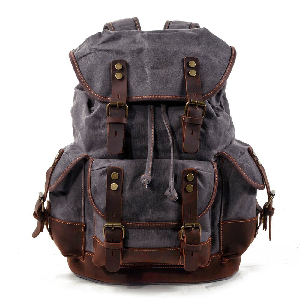 Waxed Canvas & Genuine Leather Hiking Backpack – 18L Rucksack | John