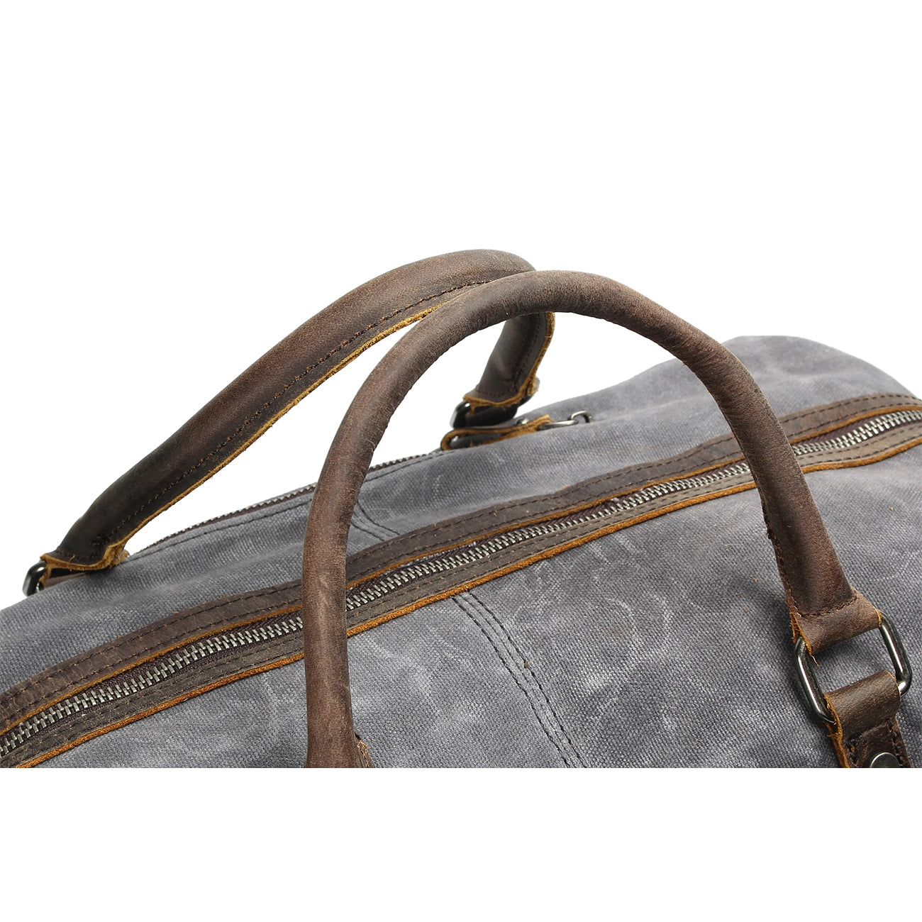 Waxed Canvas & Genuine Leather Travel Bag – 38L Duffle Weekender