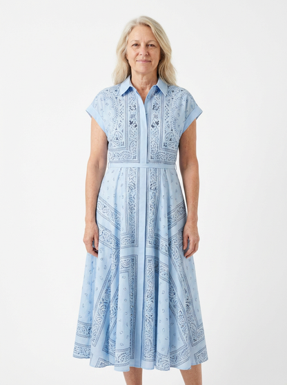 Eleanor™ - A-Line Paisley Midi Dress