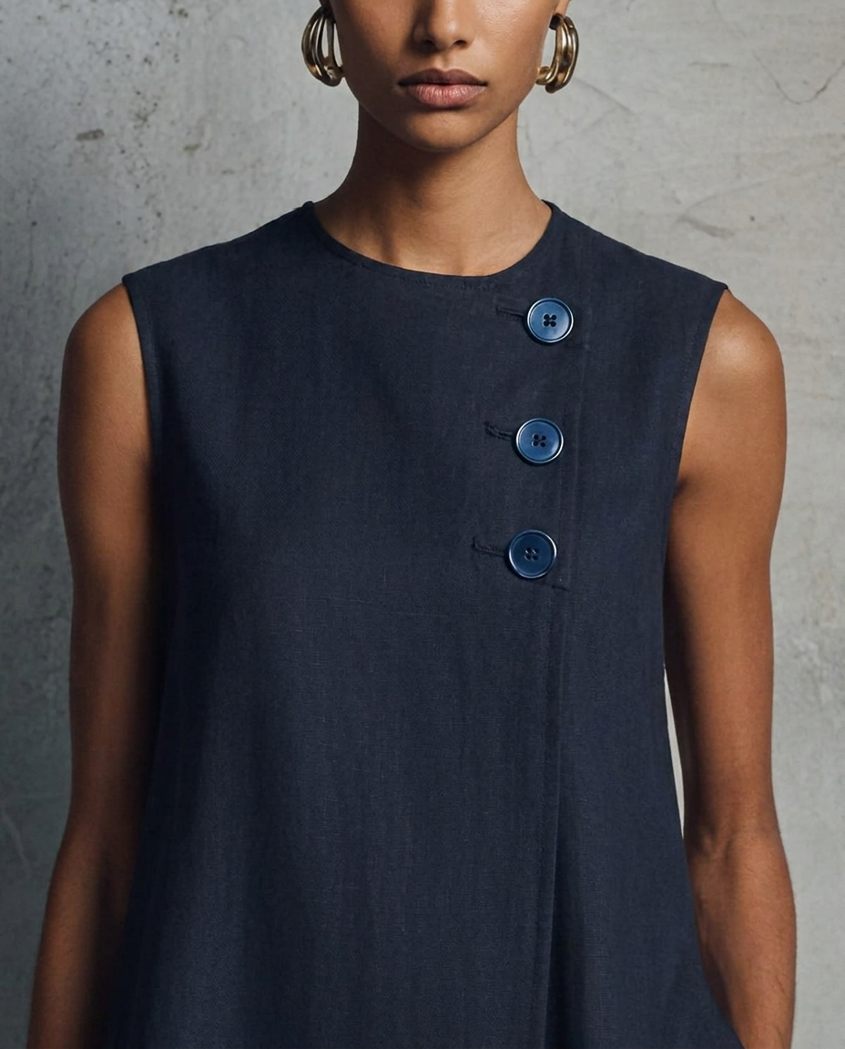 Mini Dress Button Front | Aubrey Round