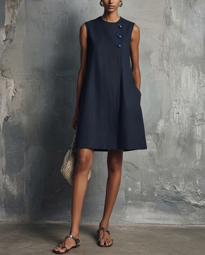 Mini Dress Button Front | Aubrey Round