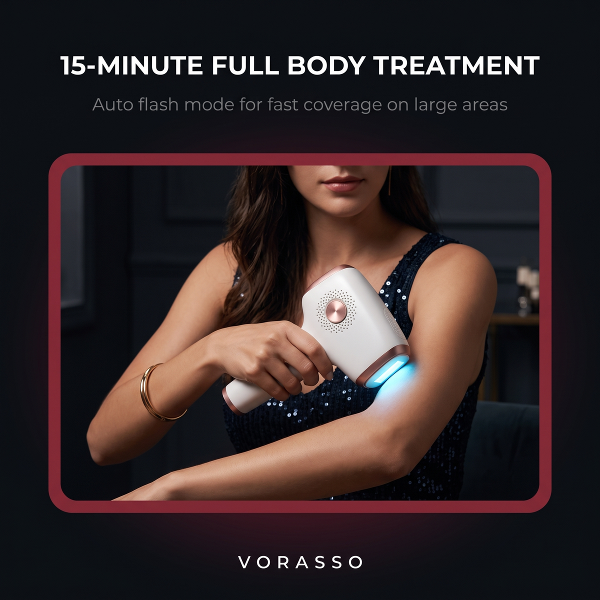 15-minute full body treatment at home with auto flash mode