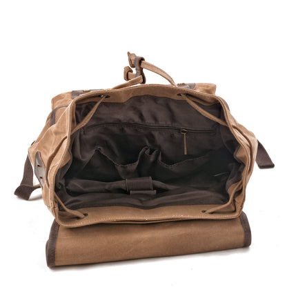 Waxed Canvas & Genuine Leather Travel Backpack – Vintage Rucksack | Marcus