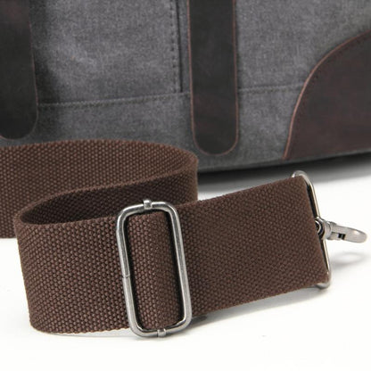 Waxed Canvas & Genuine Leather Travel Duffle Bag – 56L Weekender