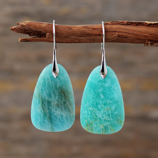 Vintage Turquoise Drop Earrings – Bohemian Statement Pair