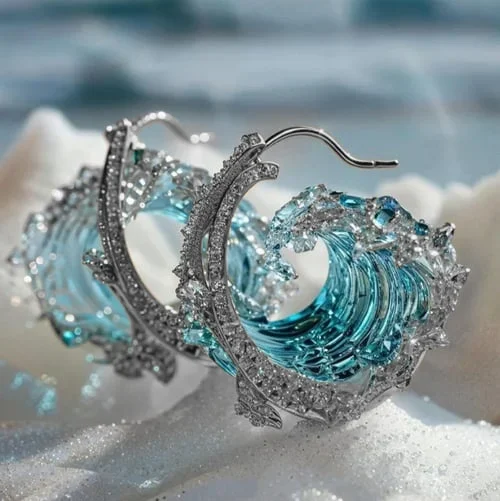 Ocean's Oath Earrings – Blue Crystal Drops in Gold or Silver