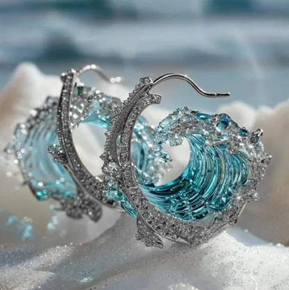 Ocean's Oath Earrings – Blue Crystal Drops in Gold or Silver