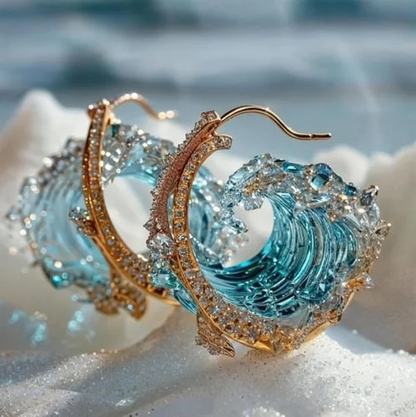 Ocean's Oath Earrings – Blue Crystal Drops in Gold or Silver
