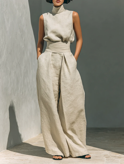 Nuria | Minimalist Sleeveless Top Set • S1