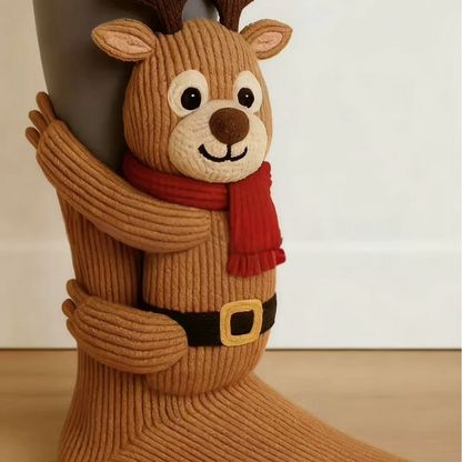 Fun 3D Animal Cosy Socks – Non-Slip Sole, One Size