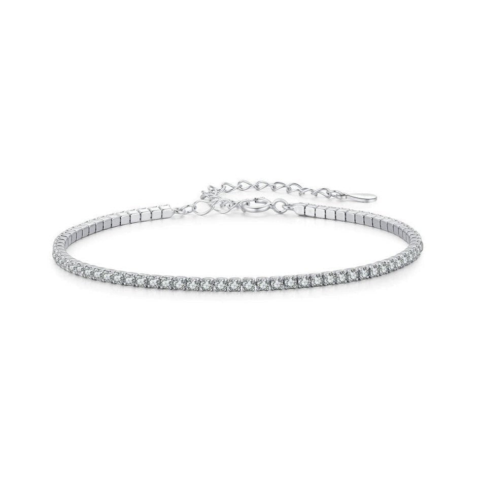 Inaya Tennis Bracelet – 925 Sterling Silver Platinum Crystal Bracelet