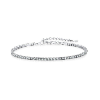 Inaya Tennis Bracelet – 925 Sterling Silver Platinum Crystal Bracelet
