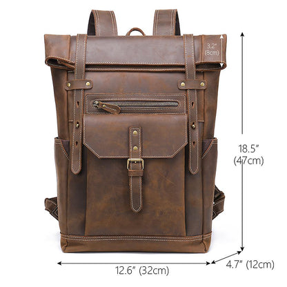 Genuine Leather Backpack for Men – Retro Vintage Rucksack | Larry