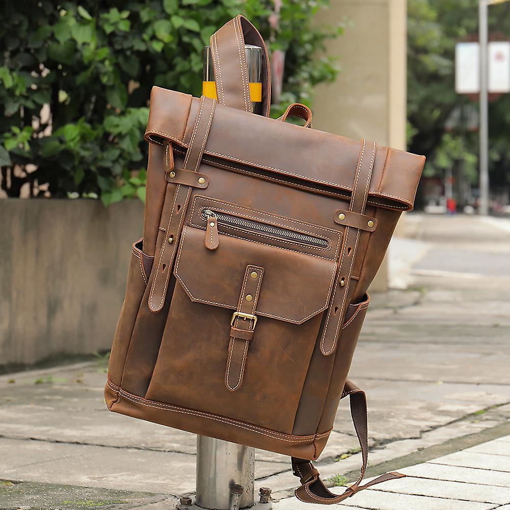 Genuine Leather Backpack for Men – Retro Vintage Rucksack | Larry