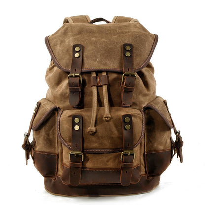 Waxed Canvas & Genuine Leather Hiking Backpack – 18L Rucksack | John
