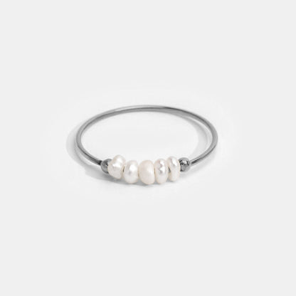 Keira Pearl Ring – Platinum Plated Freshwater Pearl Ring