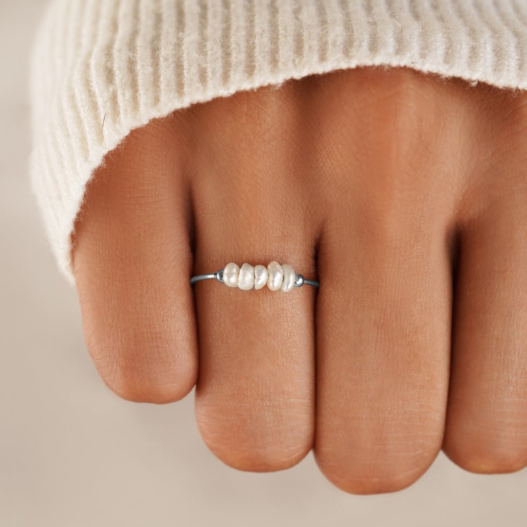 Keira Pearl Ring – Platinum Plated Freshwater Pearl Ring