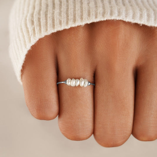 Keira Pearl Ring – Platinum Plated Freshwater Pearl Ring