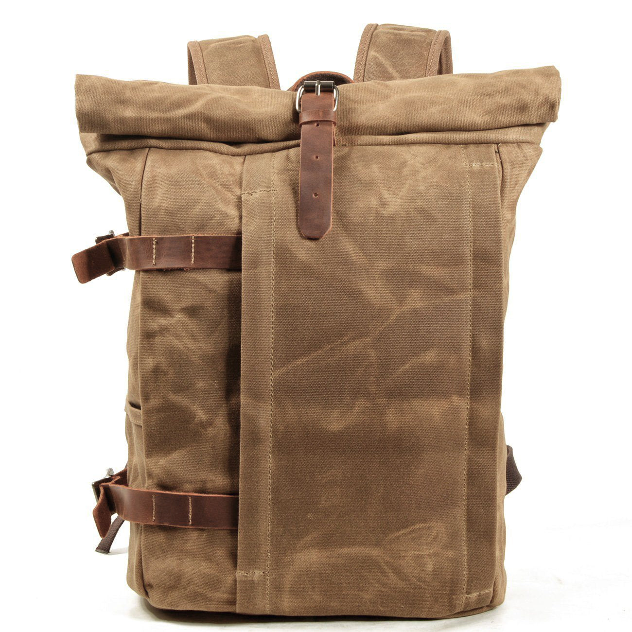 Anti-Theft Waxed Canvas & Genuine Leather Backpack – 20L Roll-Top Rucksack | Peter