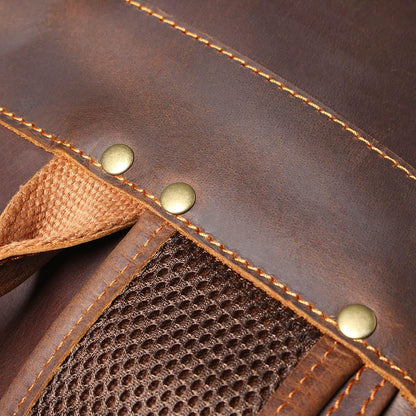 Genuine Leather Travel Backpack – Retro Vintage Rucksack