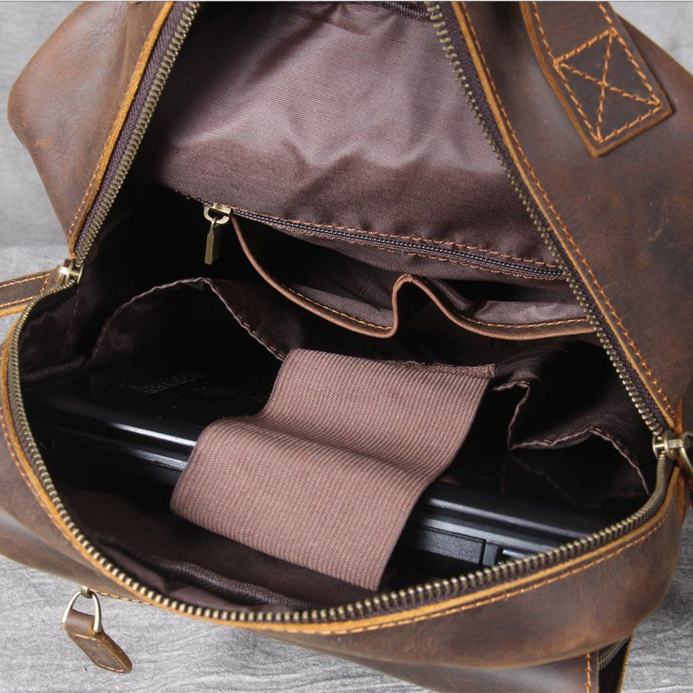 Genuine Leather Backpack – Premium Tan Vintage Rucksack | Jason