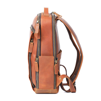 Genuine Leather Laptop Backpack for Men – Vintage Work Rucksack | Andrew