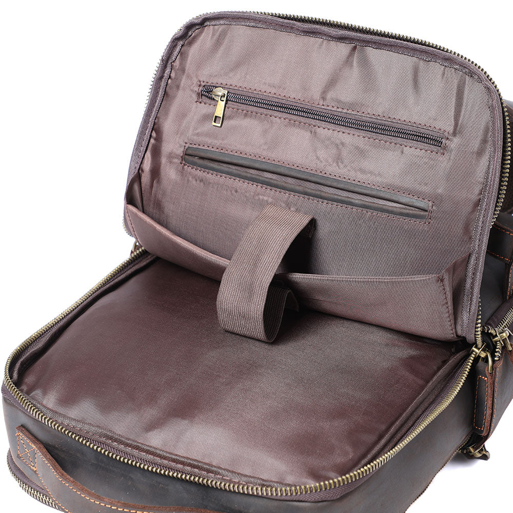 Genuine Leather Laptop Backpack for Men – Vintage Work Rucksack | Andrew