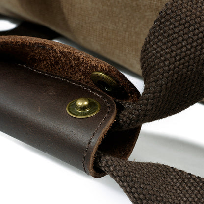 Waxed Canvas & Genuine Leather Duffle Bag – Men's Weekender Travel Bag