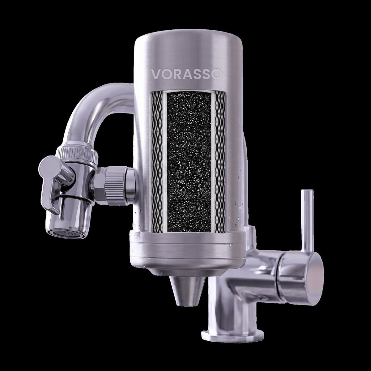 Cutaway showing the activated carbon block