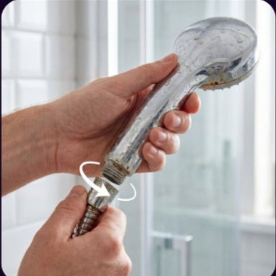 Unscrew your old handset from the hose.