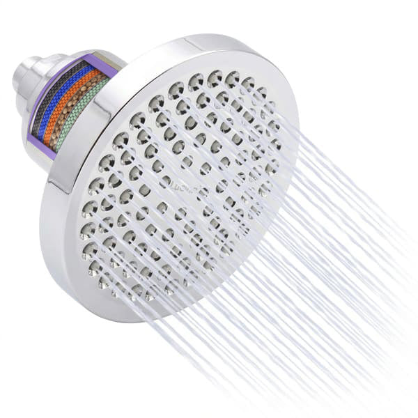 Filtered showerhead spraying water