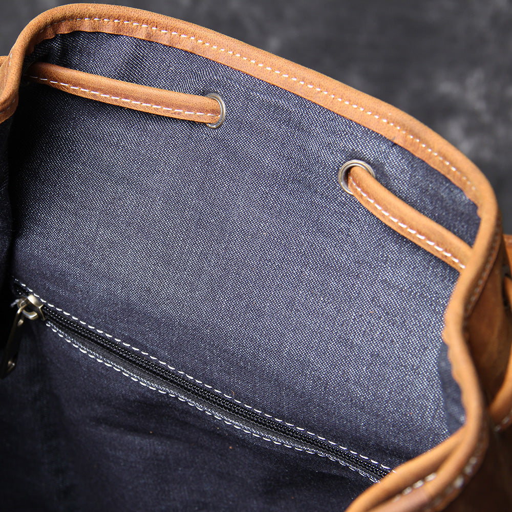 Genuine Leather Backpack – Vintage Rucksack for Men & Women | Jeffrey