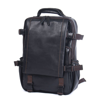 Genuine Leather Laptop Backpack – Slim Work & Travel Rucksack for Men