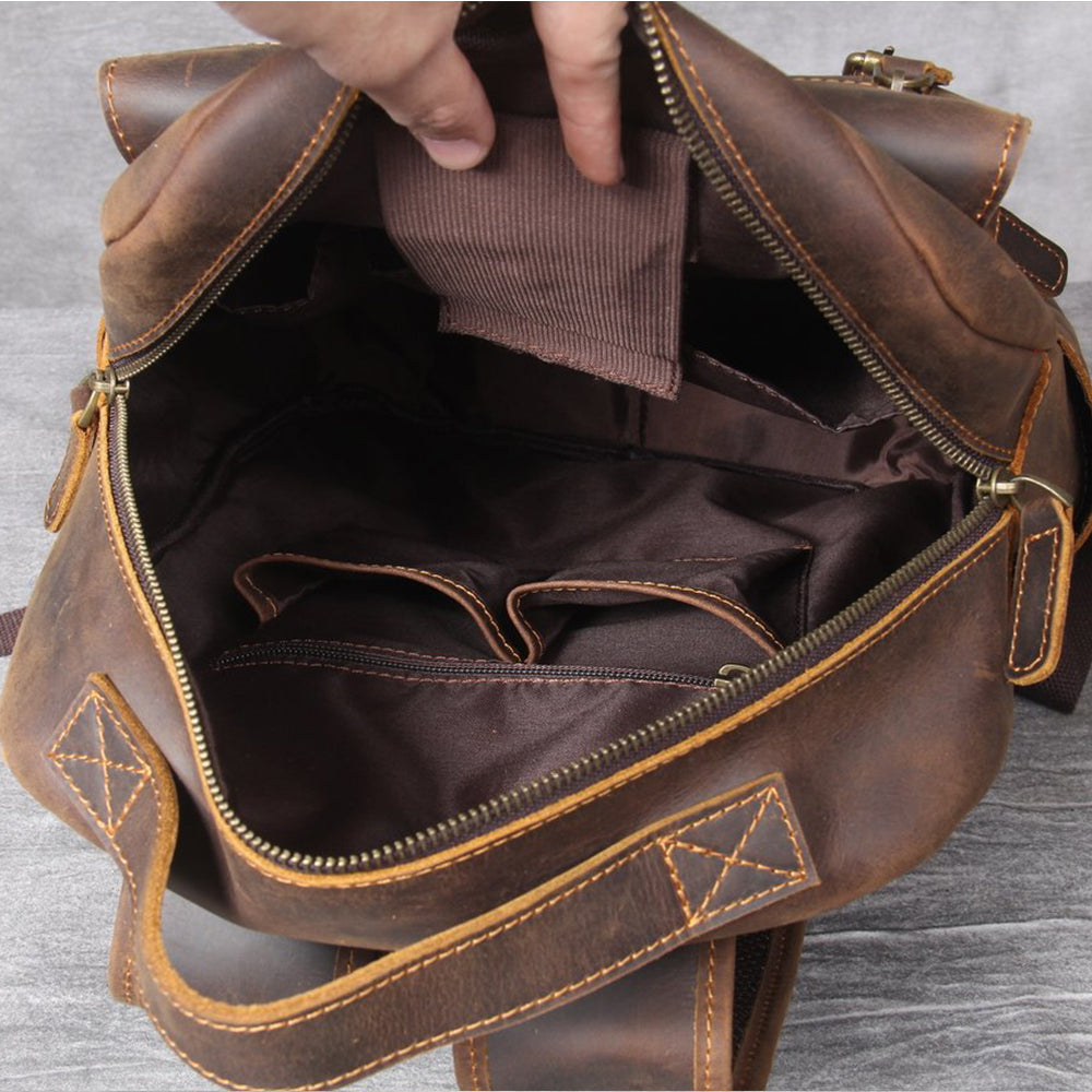 Genuine Leather Backpack – Premium Tan Vintage Rucksack | Jason