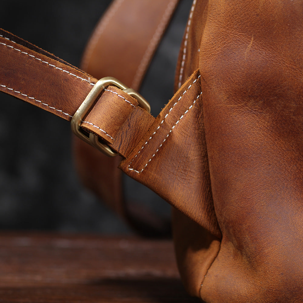 Genuine Leather Backpack – Vintage Rucksack for Men & Women