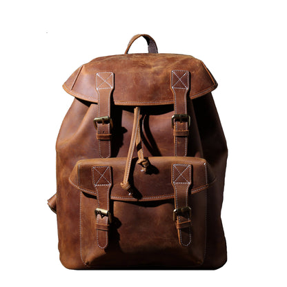 Genuine Leather Backpack – Vintage Rucksack for Men & Women | Jeffrey