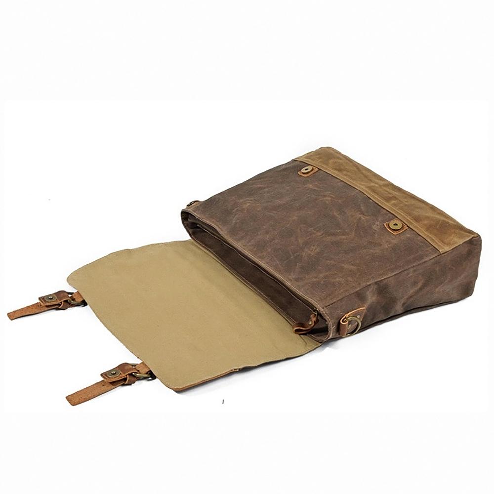 Waterproof Waxed Canvas & Genuine Leather Shoulder Bag – Men's Laptop Messenger Bag | Jack