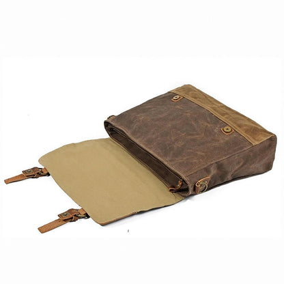 Waterproof Waxed Canvas & Genuine Leather Shoulder Bag – Men's Laptop Messenger Bag | Jack