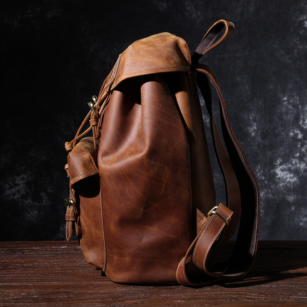 Genuine Leather Backpack – Vintage Rucksack for Men & Women | Jeffrey