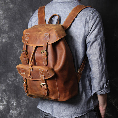 Genuine Leather Backpack – Vintage Rucksack for Men & Women | Jeffrey