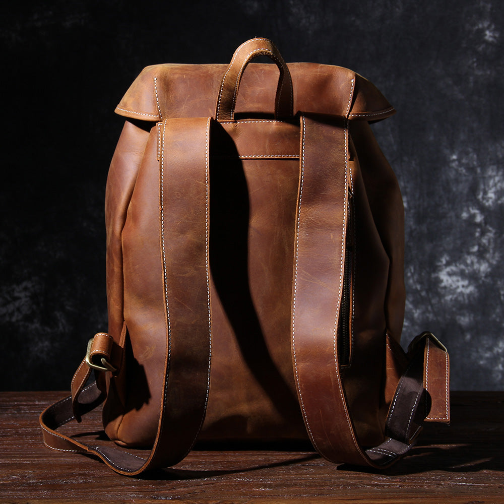 Genuine Leather Backpack – Vintage Rucksack for Men & Women | Jeffrey