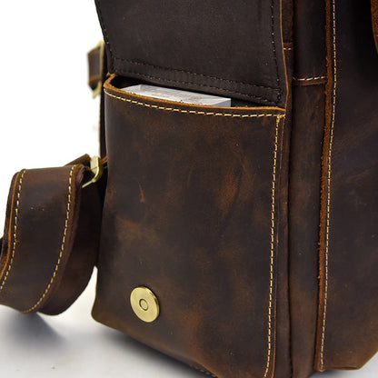 Waterproof Genuine Leather Backpack for Women – Vintage Rucksack