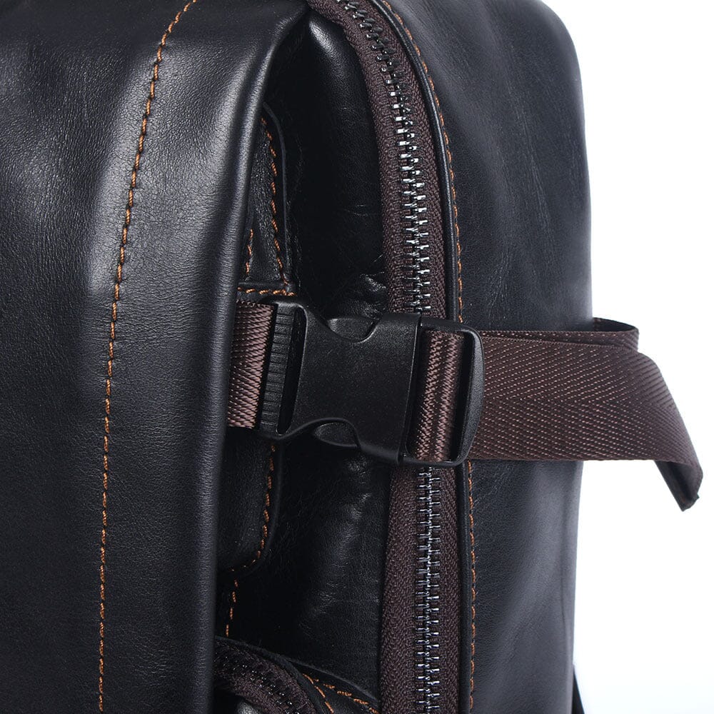 Genuine Leather Laptop Backpack – Slim Work & Travel Rucksack for Men | Matthew