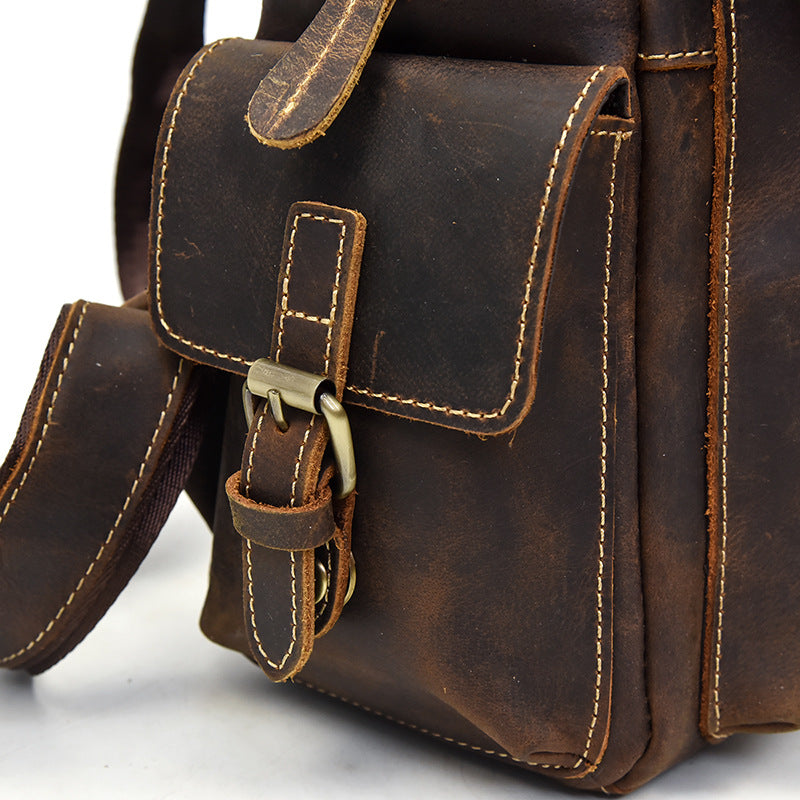 Waterproof Genuine Leather Backpack for Women – Vintage Rucksack