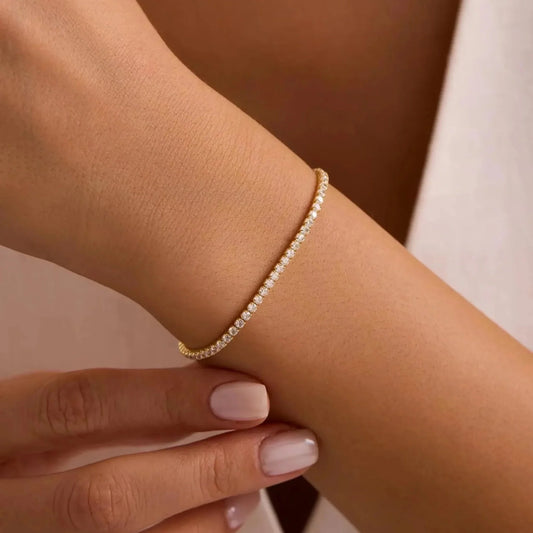 Léonie Tennis Bracelet – 925 Sterling Silver Classic Crystal Tennis Bracelet