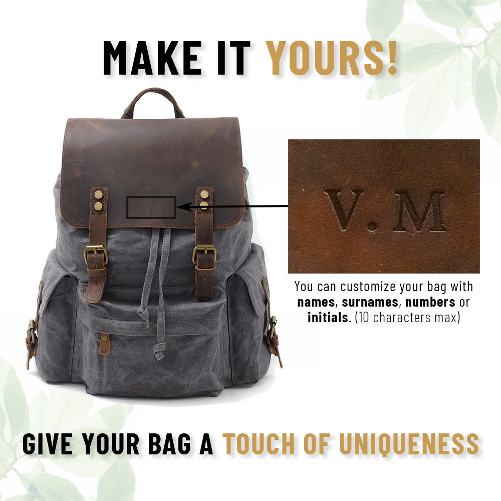 Waxed Canvas & Genuine Leather Backpack – 27L Vintage Rucksack | Jacob